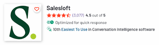 Screenshot of Salesloft G2 Review