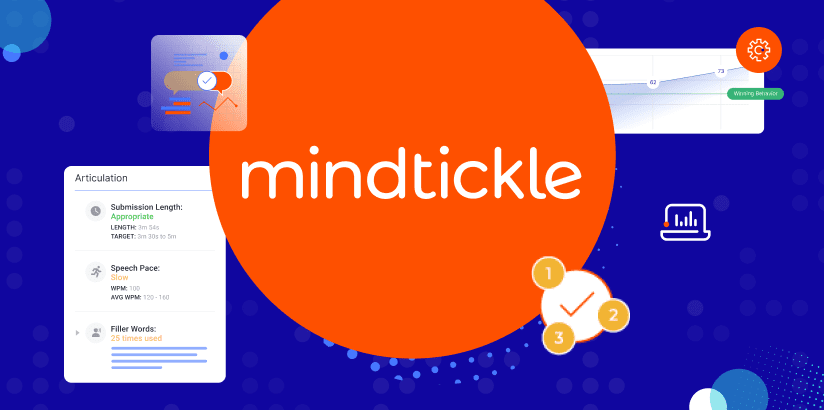 Mindtickle logo with sales enablement screenshots and icons