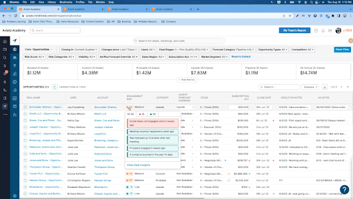 Screenshot of Mindtickle + BoostUp revenue intelligence solution