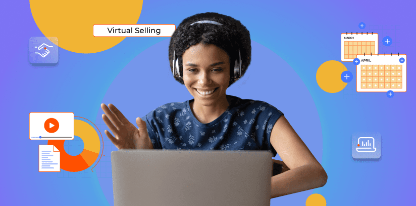 Woman looking at laptop with virtual sales training