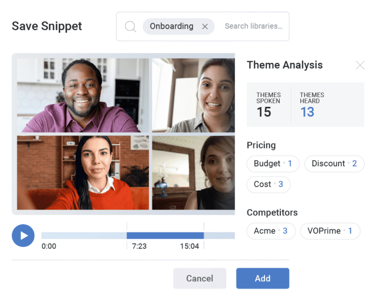 Mindtickle Call AI product image of call snippet