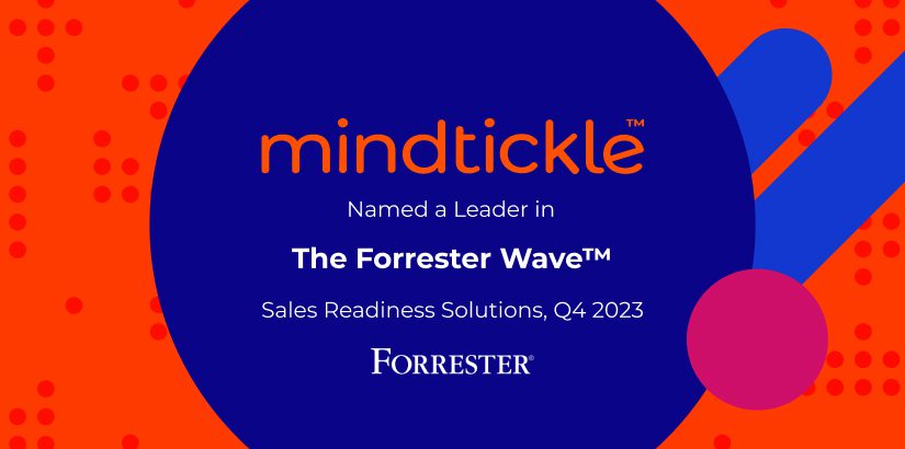 Mindtickle and Forrester logos on blue background