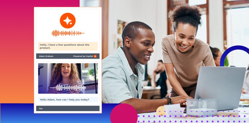 A graphic illustrating the return on investment from AI in sales with charts and upward-trending arrows.